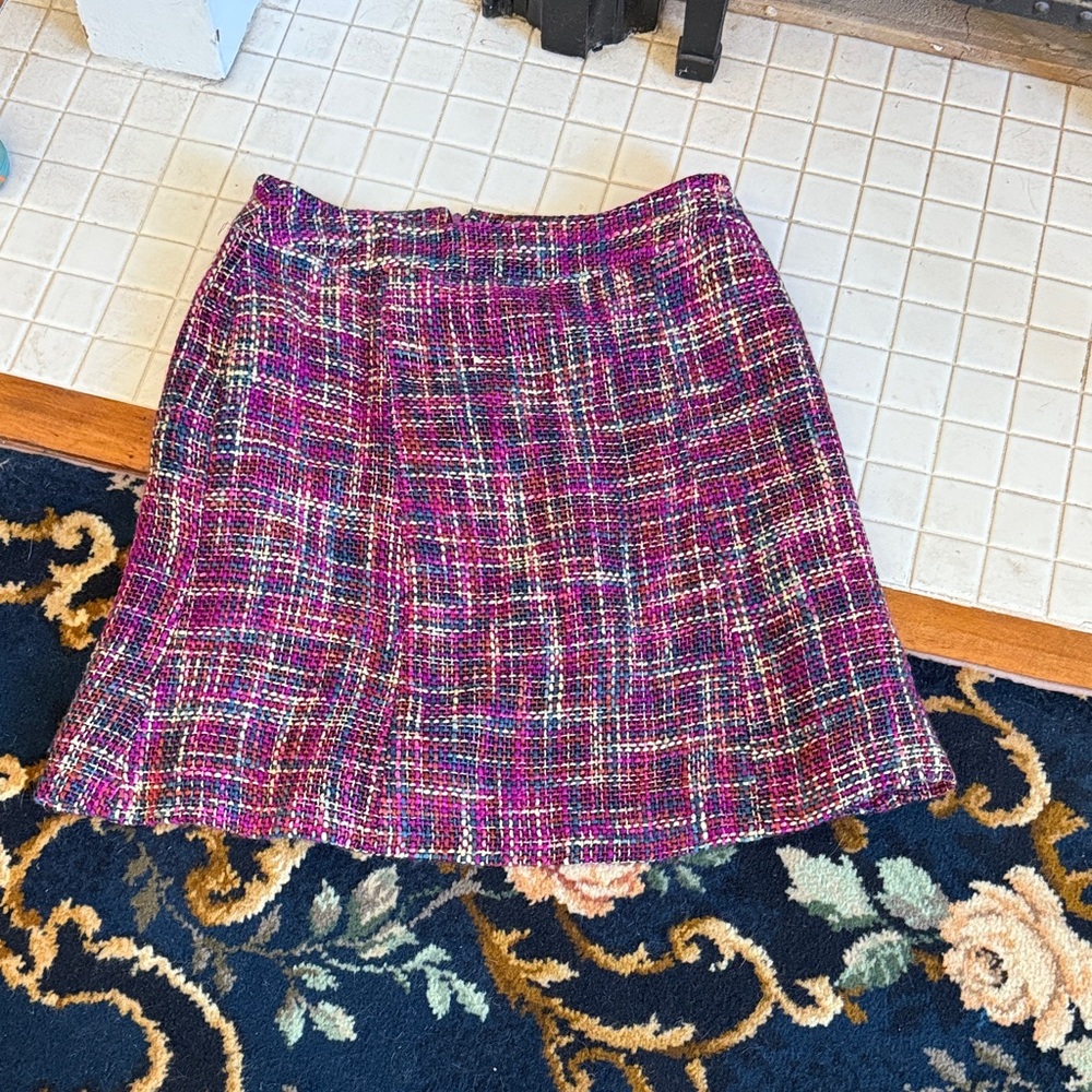 Chadwicks Vibrant Plaid tweed Skirt - worn a few times- fully lined